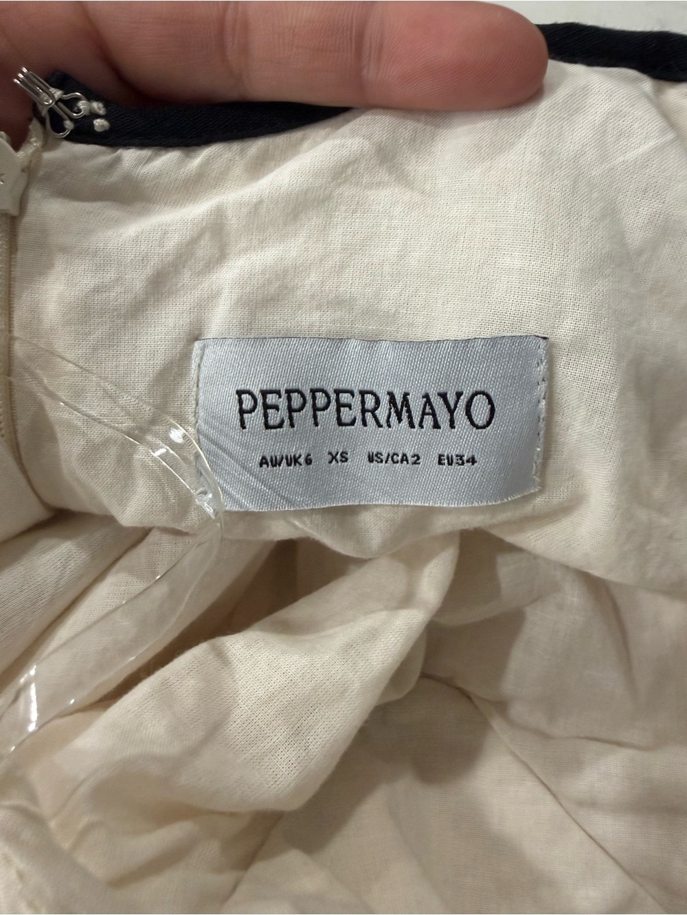 PepperMayo Women’s Cream & Black Contrast Trim Halter Cutout Maxi Dres. Size XS - Picture 10 of 10